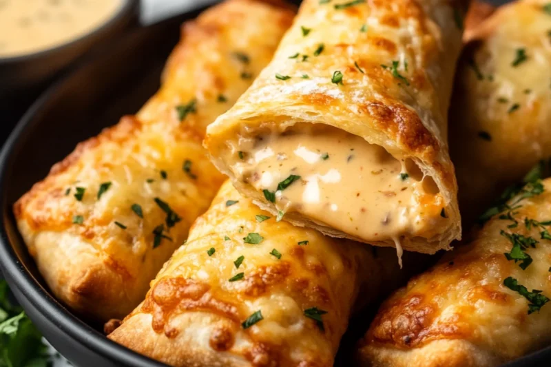 Air fryer set to 380°F with pizza rolls cooking inside for 6 to 8 minutes, showing ideal time and temperature for a crispy texture.
